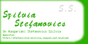 szilvia stefanovics business card